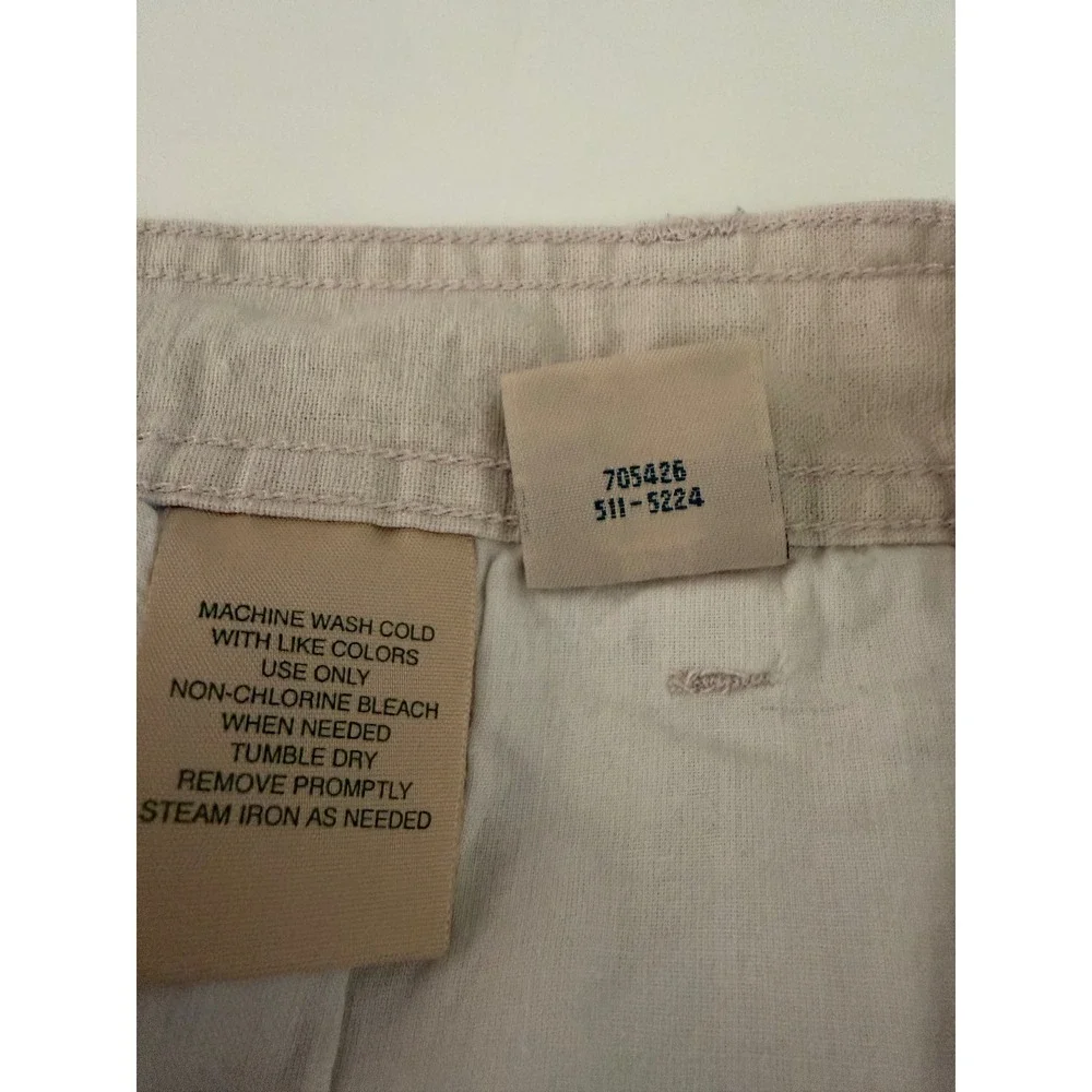 St. John's Bay Cargo Shorts Mens 44 Tan Ramie Cotton Pleated Utility